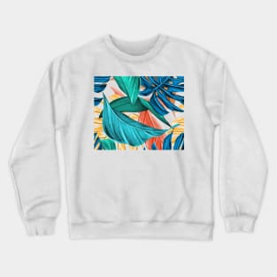 Colorful tropical leaves Crewneck Sweatshirt